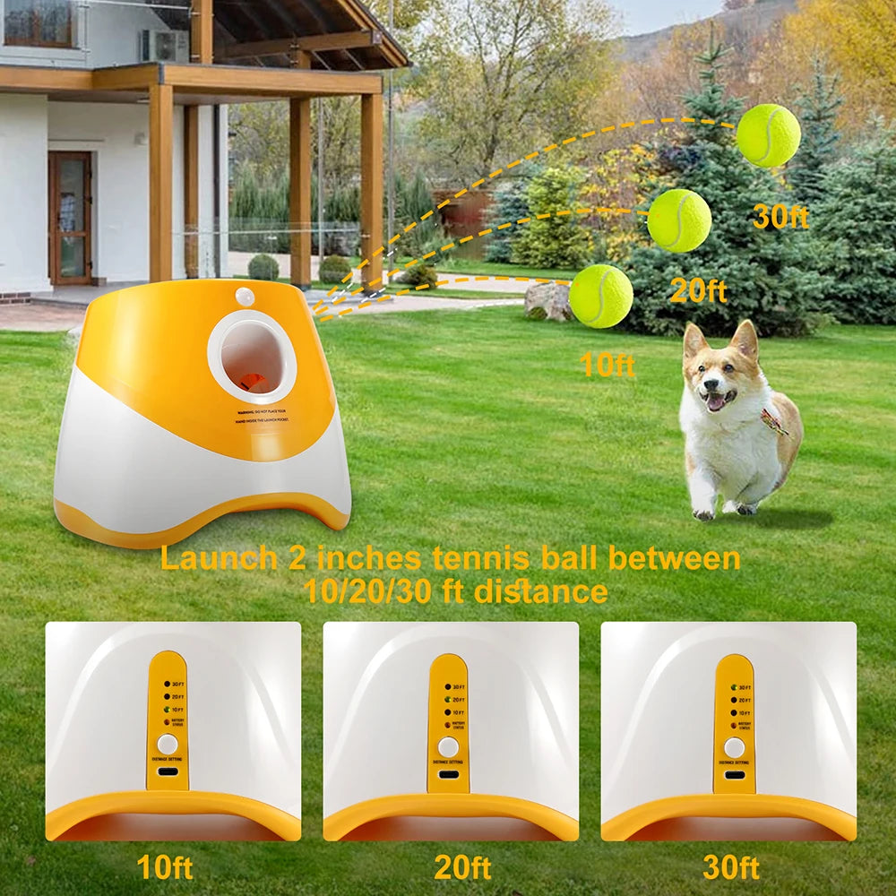 Automatic Dog Ball Launcher – Interactive Tennis Ball Throwing Machine for Dog Training and Play