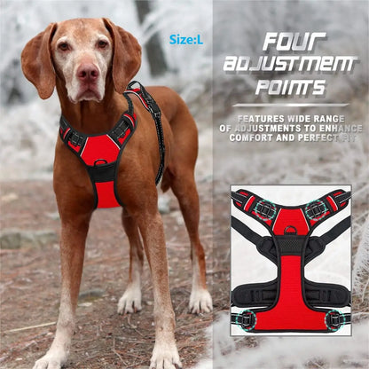 No Pull Dog Harness – Heavy Duty Reflective Front Clip Harness with Easy Control Handle for Large Dogs